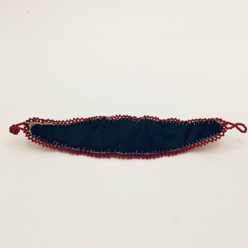 💙💚 Handwoven Beaded Statement Cuff | Tribal‑Inspired Artisan Bracelet (8”) - Picture 6 of 7